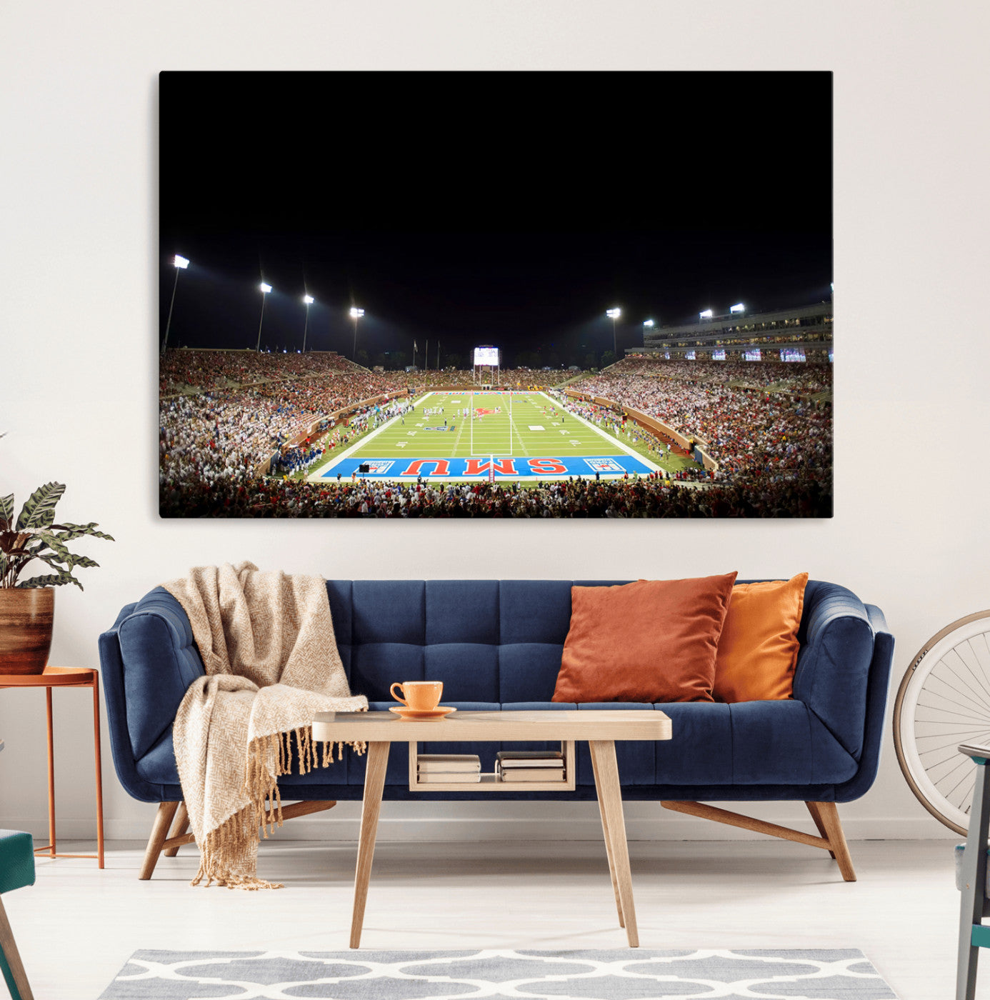87912-MGV-CV-36X24-SMU Mustangs Football Team Print - Dallas Gerald J. Ford Stadium Wall Art Canvas Print