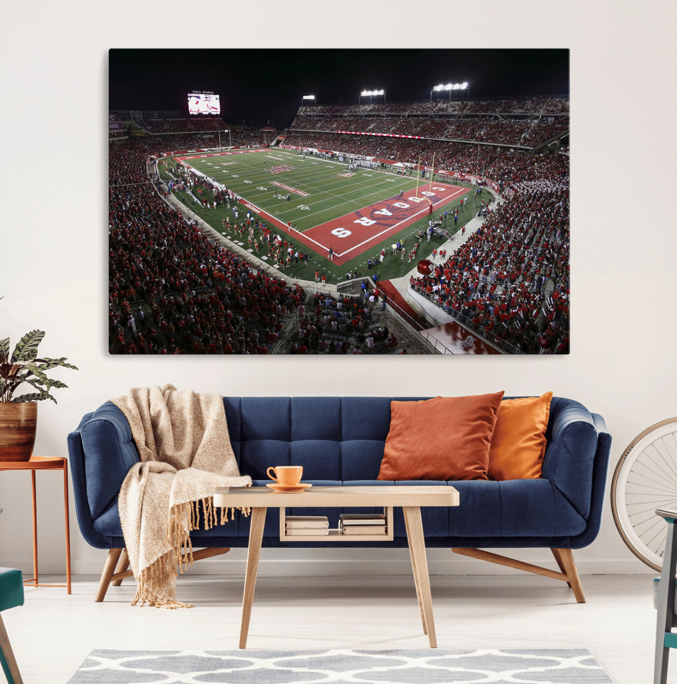 94207-MGV-CV-36X24-Houston Cougars Football Team Print - Houston TDECU Stadium Wall Art Canvas Print