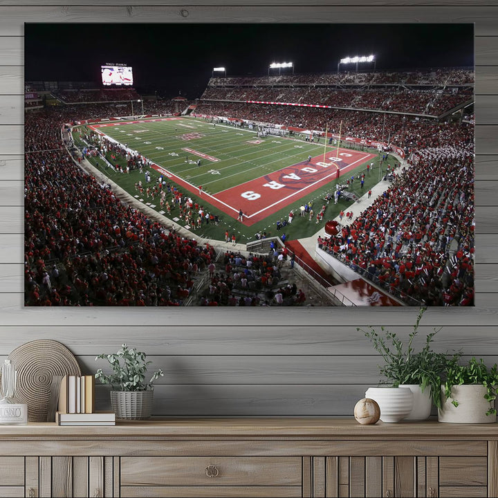 Houston Cougars Football Team Print - Houston TDECU Stadium Wall Art Canvas Print