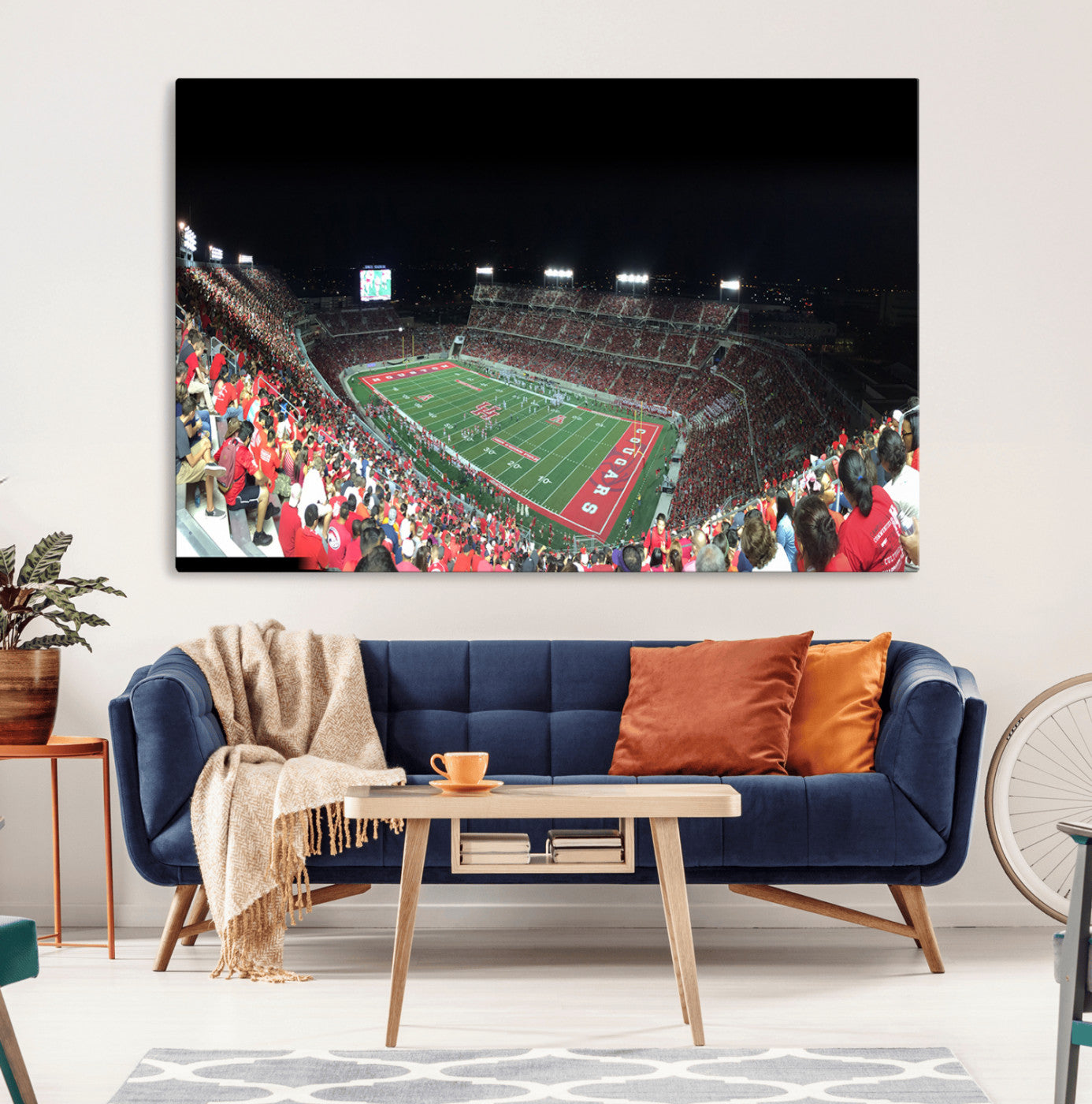 67036-MGV-CV-36X24-Houston Cougars Football Team Print - Houston TDECU Stadium Wall Art Canvas Print