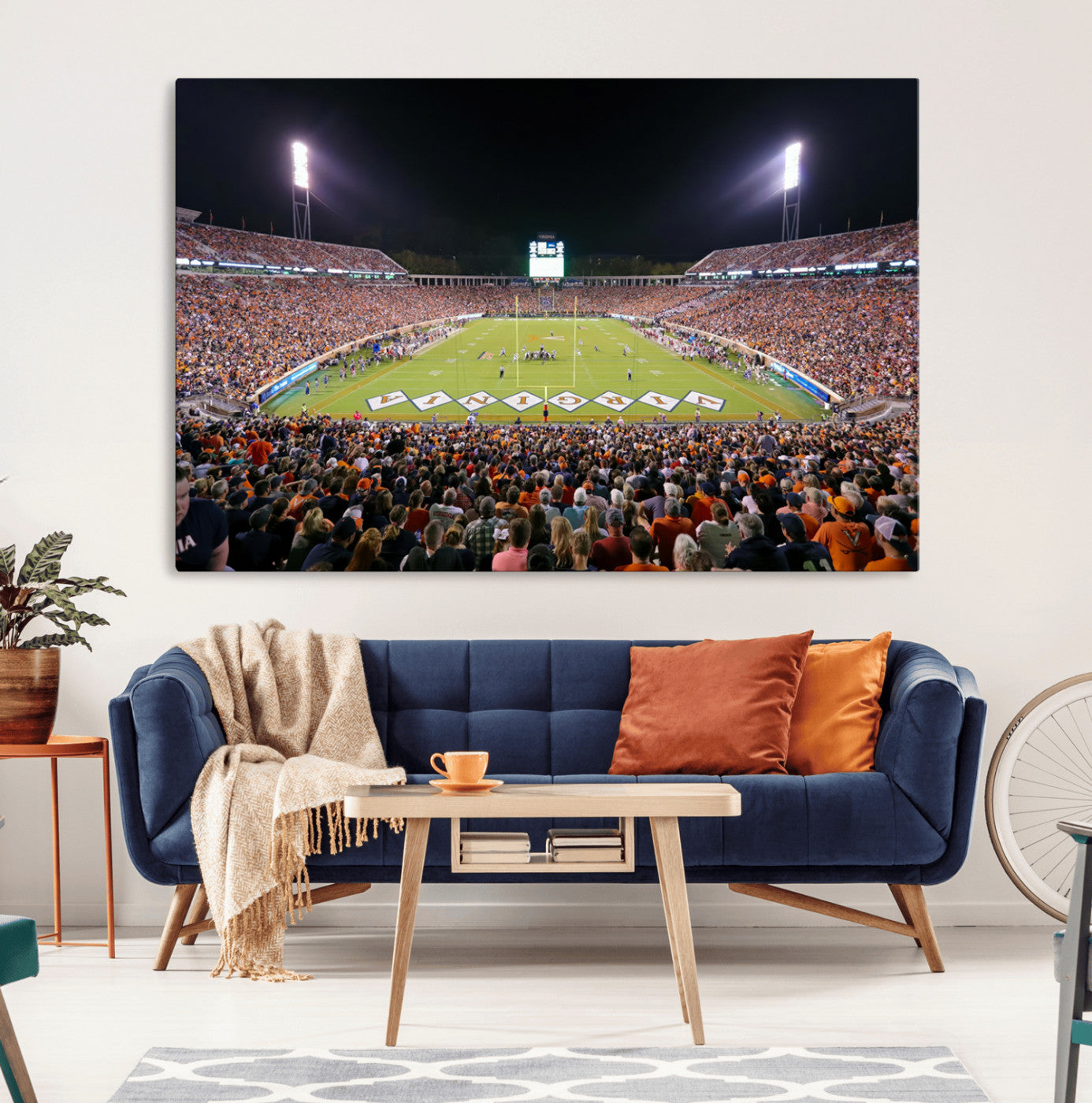 98441-MGV-CV-36X24-Virginia Cavaliers Football Team Print - Charlottesville Scott Stadium Wall Art Canvas Print