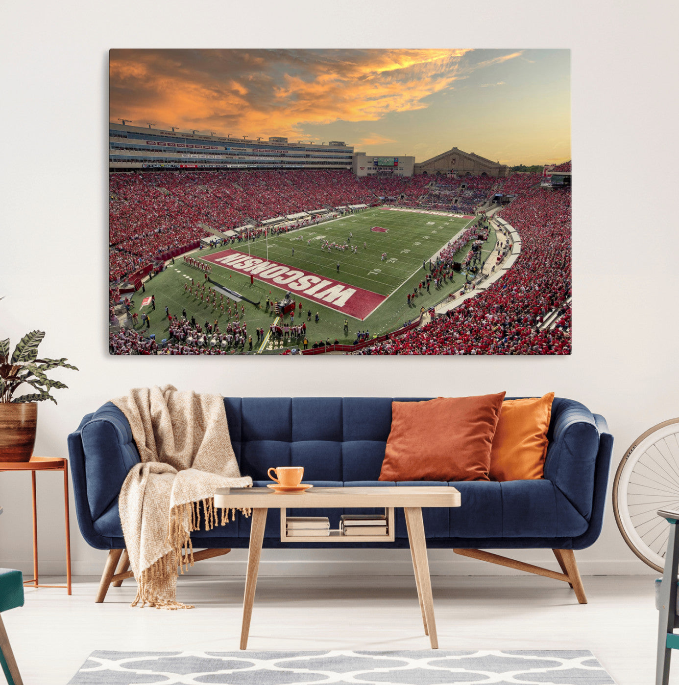 MGV-CV-36X24 - Camp Randall Stadium Wisconsin Badgers Large Wall Art Canvas Print | College Football Stadium Wall