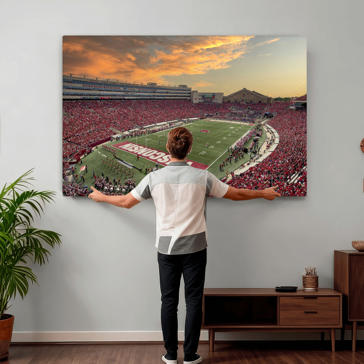 41472-MGV-CV-36X24 - Camp Randall Stadium Wisconsin Badgers Large Wall Art Canvas Print | College Football Stadium Wall