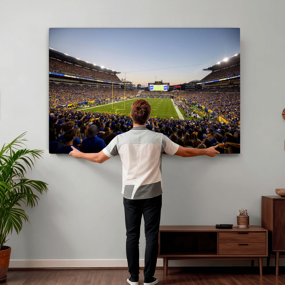 41853-MGV-CV-36X24 - Pittsburgh Panthers Football Team Print - Pittsburgh Acrisure Stadium Wall Art Canvas Print