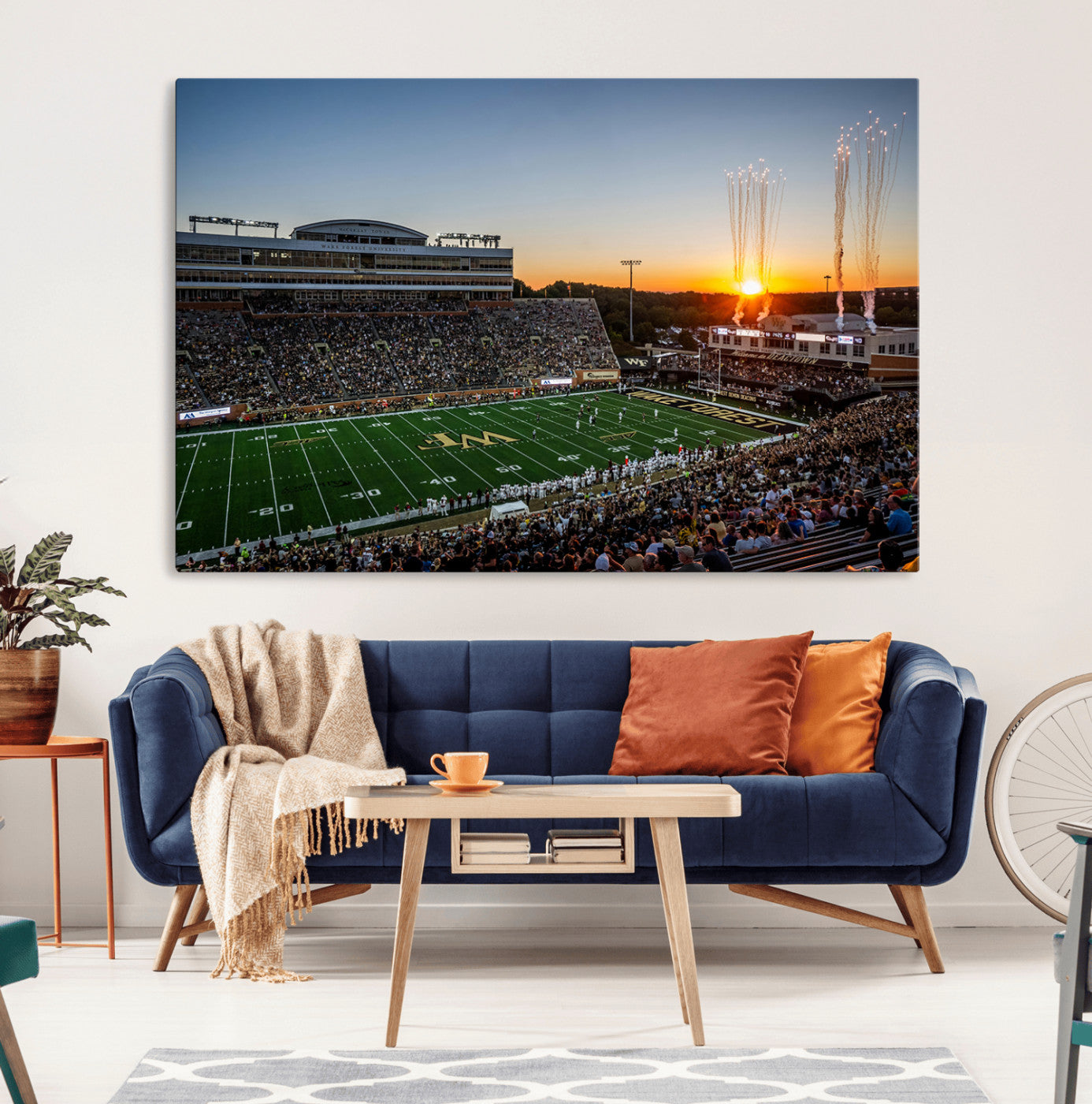 29253-MGV-CV-36X24-Demon Deacons Football Team Print Canvas- Winston-Salem Allegacy Federal Credit Union Stadium Wall
