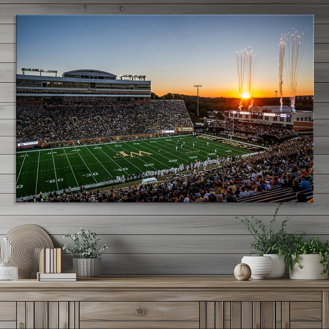 Demon Deacons Football Team Print - Winston-Salem Allegacy Federal Credit Union Stadium Wall Art Canvas Print