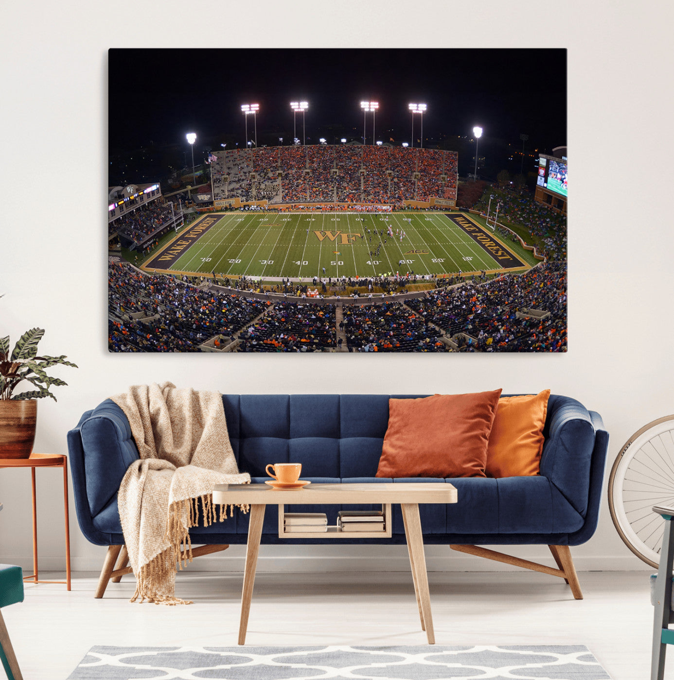 MGV-CV-36X24 - Demon Deacons Print Canvas, Football Team Print - Winston-Salem Allegacy Federal Credit Union