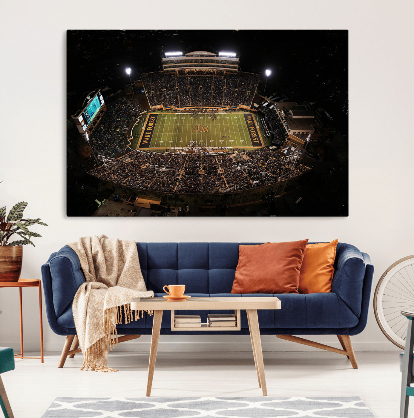 20605-MGV-CV-36X24-Wake Forest University Demon Deacons Canvas Printi, Football Team Print - Winston-Salem Allegacy