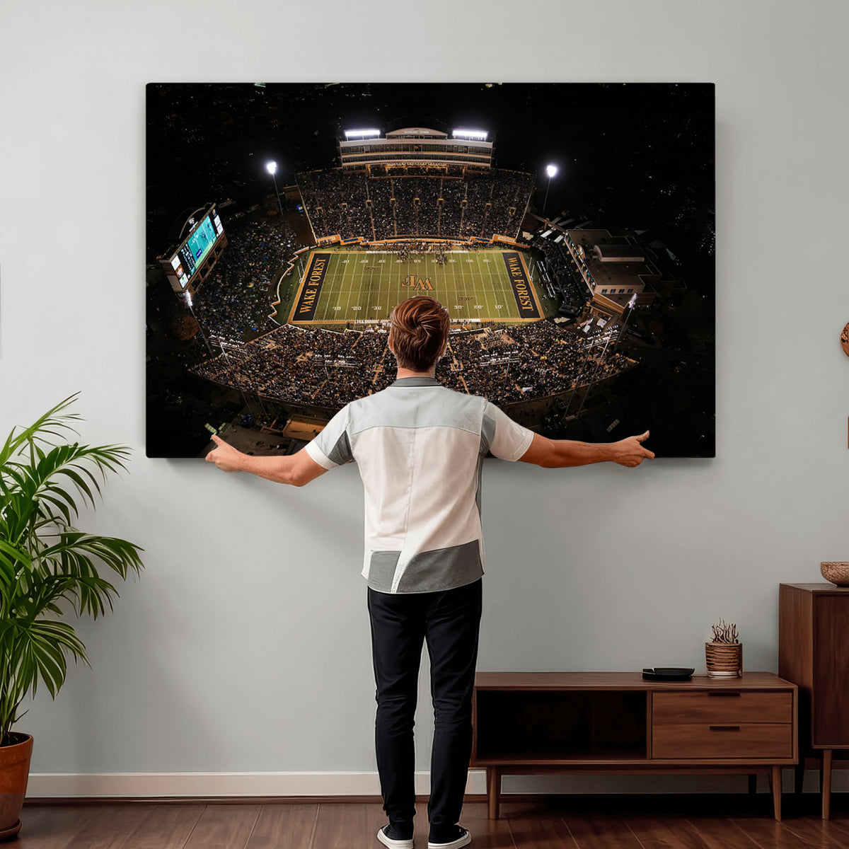 20605-MGV-CV-36X24 - Wake Forest University Demon Deacons Canvas Print, Football Team Wall Art