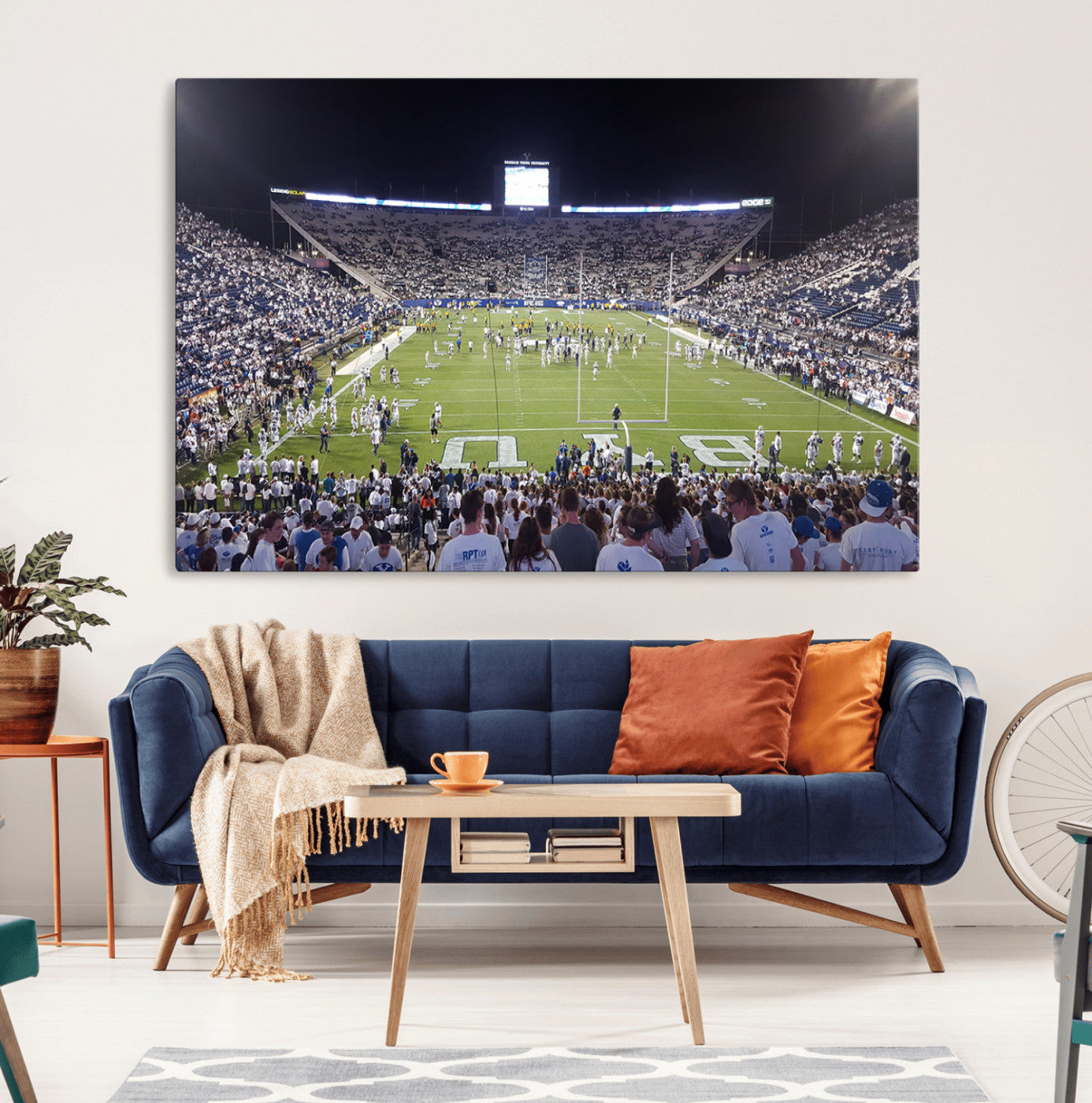 65036-MGV-CV-36X24-Brigham Young University Cougars Football Print Canvas - Provo LaVell Edwards Stadium Wall Art