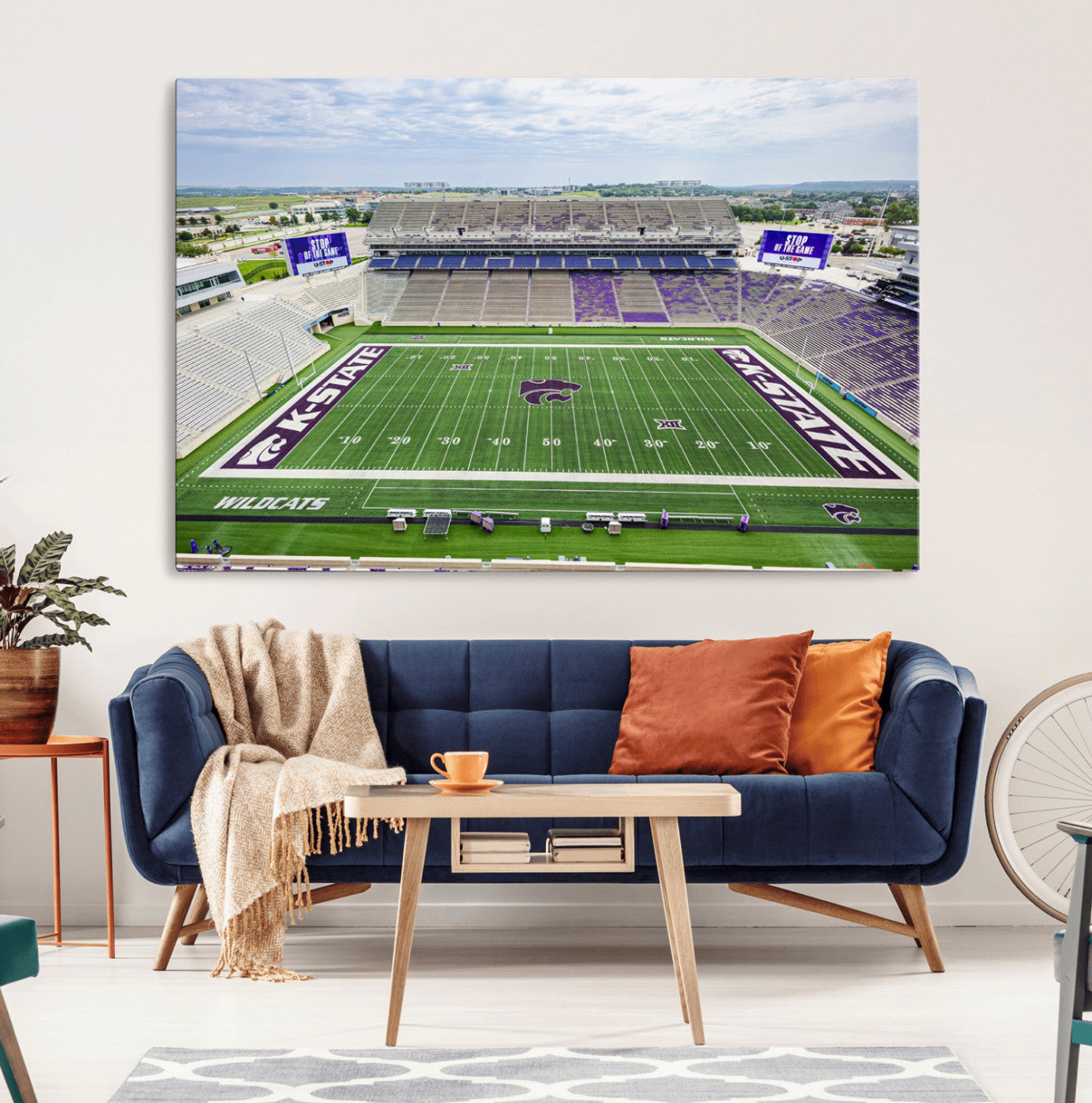 29452-MGV-CV-36X24-KState Wildcats Football Team Print - Manhattan Bill Snyder Family Football Stadium Wall Art Canvas