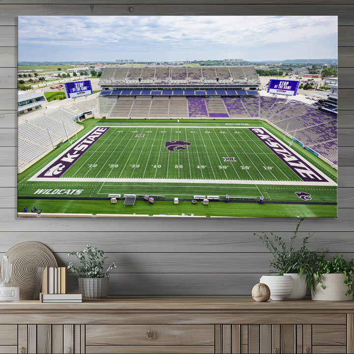 KState Wildcats Football Team Print - Manhattan Bill Snyder Family Football Stadium Wall Art Canvas Print