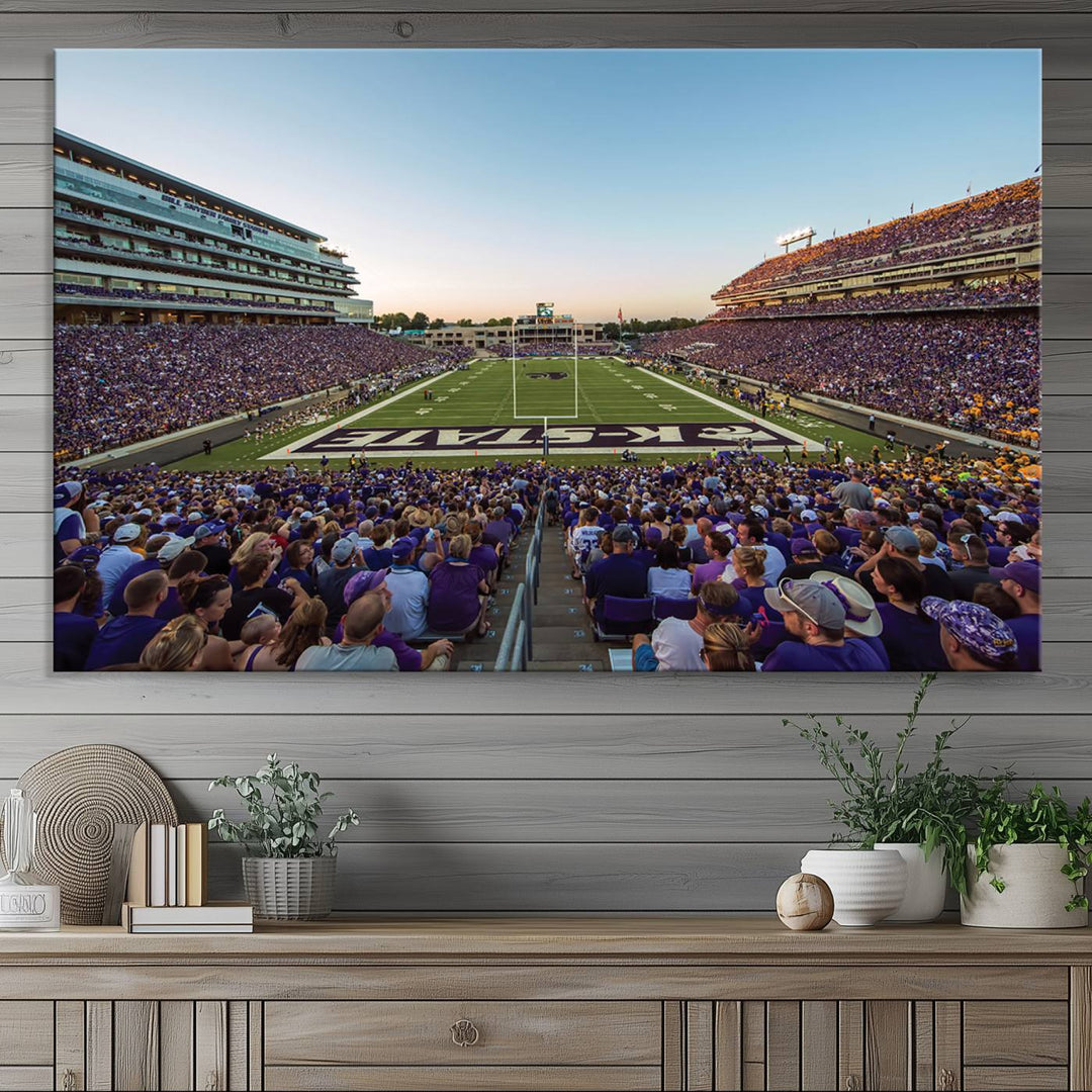 Kansas State University Wildcats Football Team Print - Manhattan Bill Snyder Family Football Stadium Wall Art Canvas Print