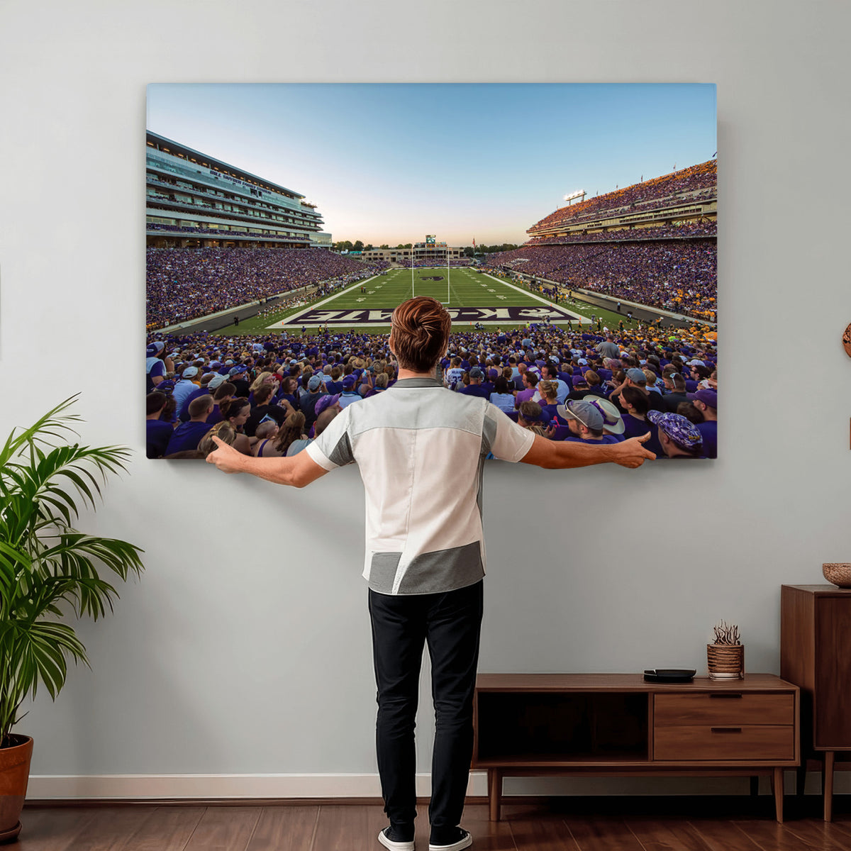 82792-MGV-CV-36X24 - Kansas State University Wildcats Football Team Print - Manhattan Bill Snyder Family Football Stadium