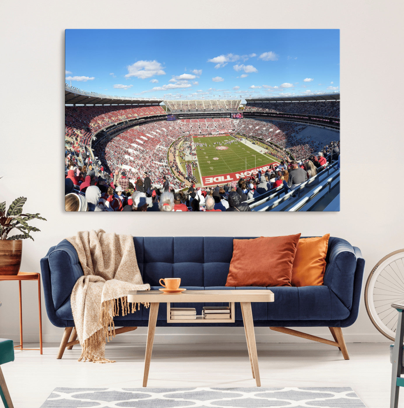 62122-MGV-CV-36X24-University of Alabama Crimson Tide Print Wall Art - Tuscaloosa Bryant-Denny Stadium Wall Art Canvas
