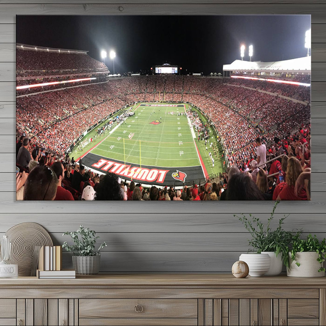 University of Louisville Cardinals Football Team Print - Louisville Cardinal Stadium Wall Art Canvas Print