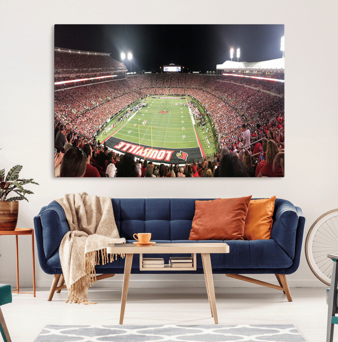 MGV-CV-36X24 - University of Louisville Cardinals Football Team Print - Louisville Cardinal Stadium Wall Art Canvas