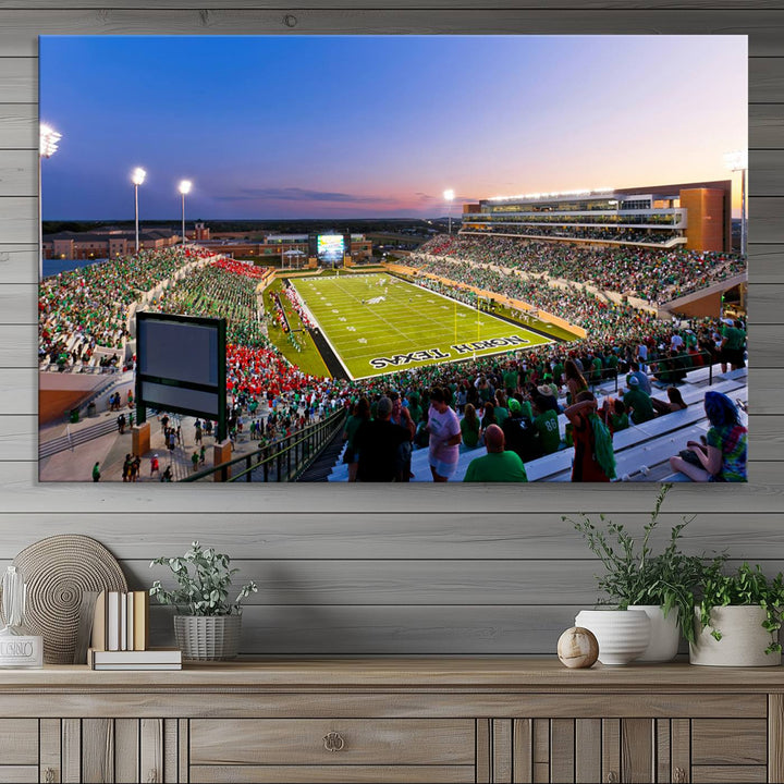 University of North Texas Mean Green Football Team Print - Denton DATCU Stadium Wall Art Canvas Print