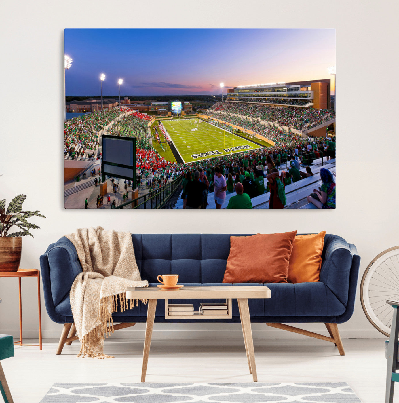 MGV-CV-36X24 - University of North Texas Mean Green Football Team Print - Denton DATCU Stadium Wall Art Canvas