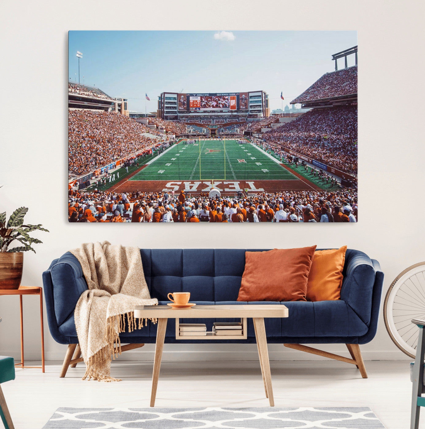 MGV-CV-36X24 - Framed Texas Memorial Stadium Canvas, University of Texas Longhorns Football Team Print - Austin