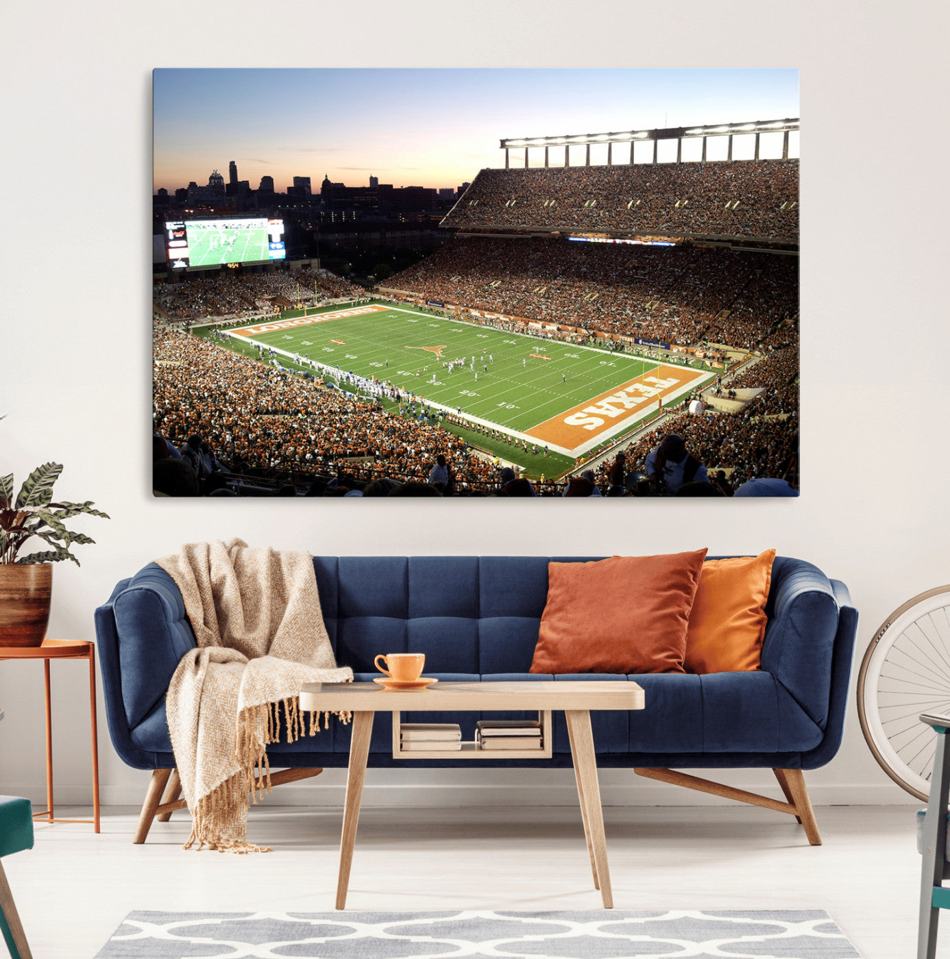 MGV-CV-36X24 - Darrell K Royal-Texas Memorial Stadium Canvas Wall Art - Texas Longhorns Football Match