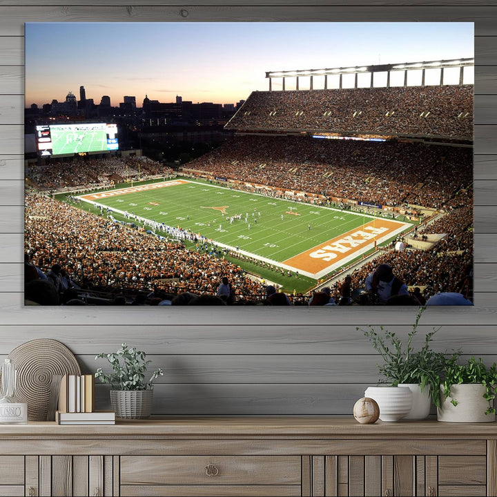 Darrell K Royal-Texas Memorial Stadium Canvas Wall Art - Texas Longhorns Football Match