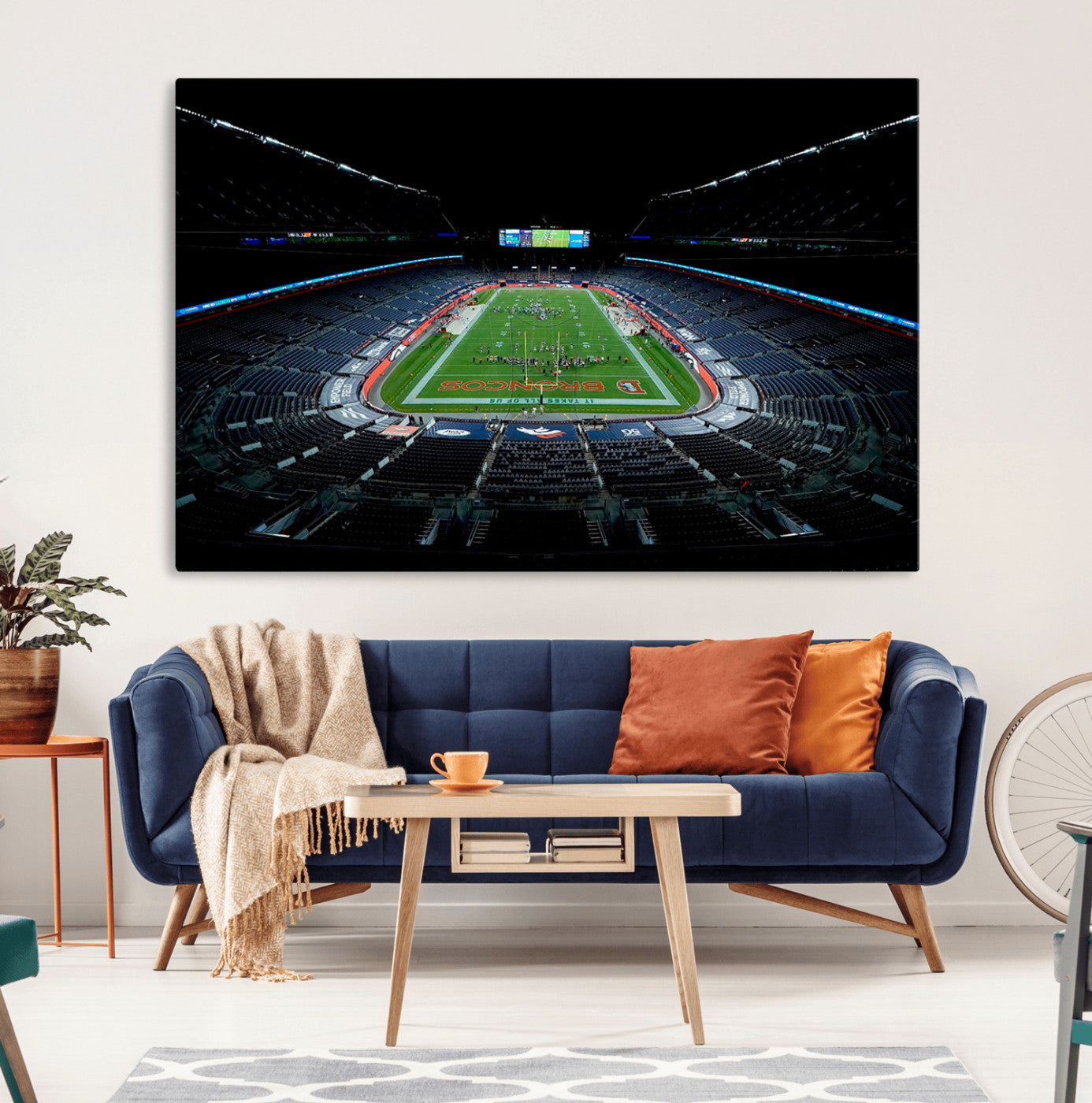 14797-MGV-CV-36X24-Denver Broncos Football Team Print Canvas- Denver Empower Field at Mile High Stadium Wall Art Canvas