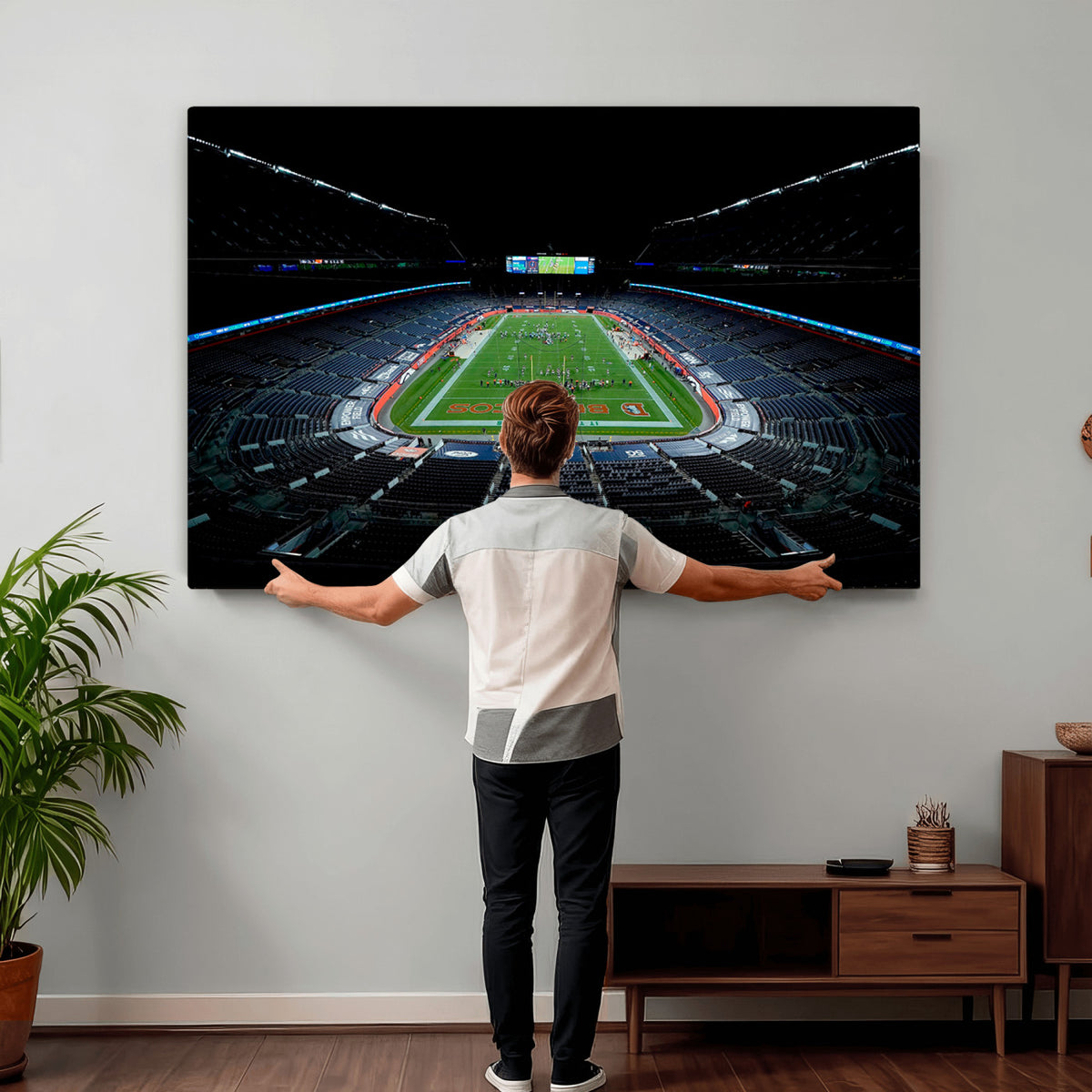 14797-MGV-CV-36X24 - Denver Broncos Football Team Print Canvas- Denver Empower Field at Mile High Stadium Wall Art Canvas