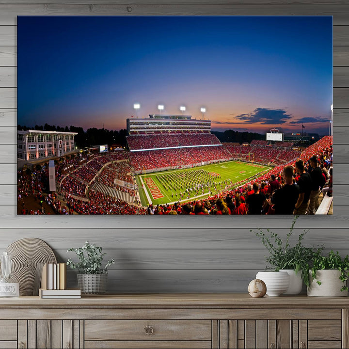 Wolfpack Football Team Print - Raleigh Carter-Finley Stadium Wall Art Canvas Print