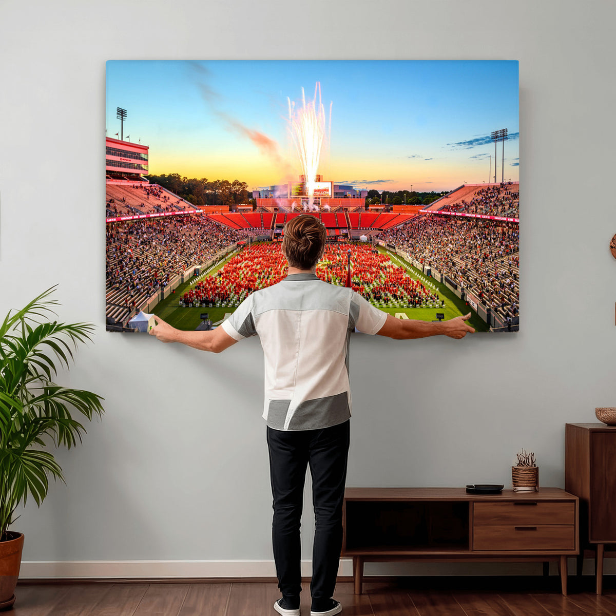 18017-MGV-CV-36X24 - North Carolina State University Canvas Print, Wolfpack Football Team Print