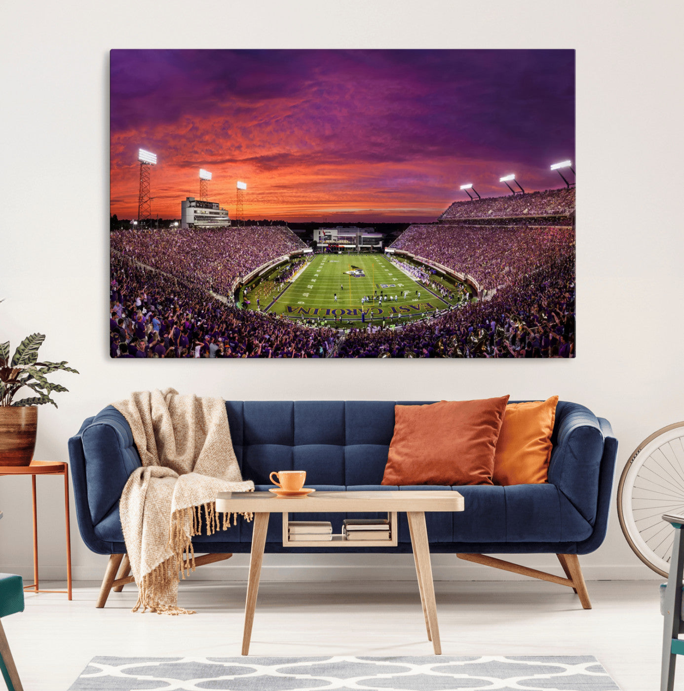 MGV-CV-36X24 - East Carolina University Pirates Football Print Canvas- Greenville Dowdy-Ficklen Stadium Wall Art