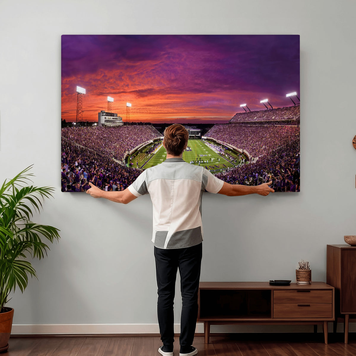88575-MGV-CV-36X24 - East Carolina University Pirates Football Print Canvas- Greenville Dowdy-Ficklen Stadium Wall Art