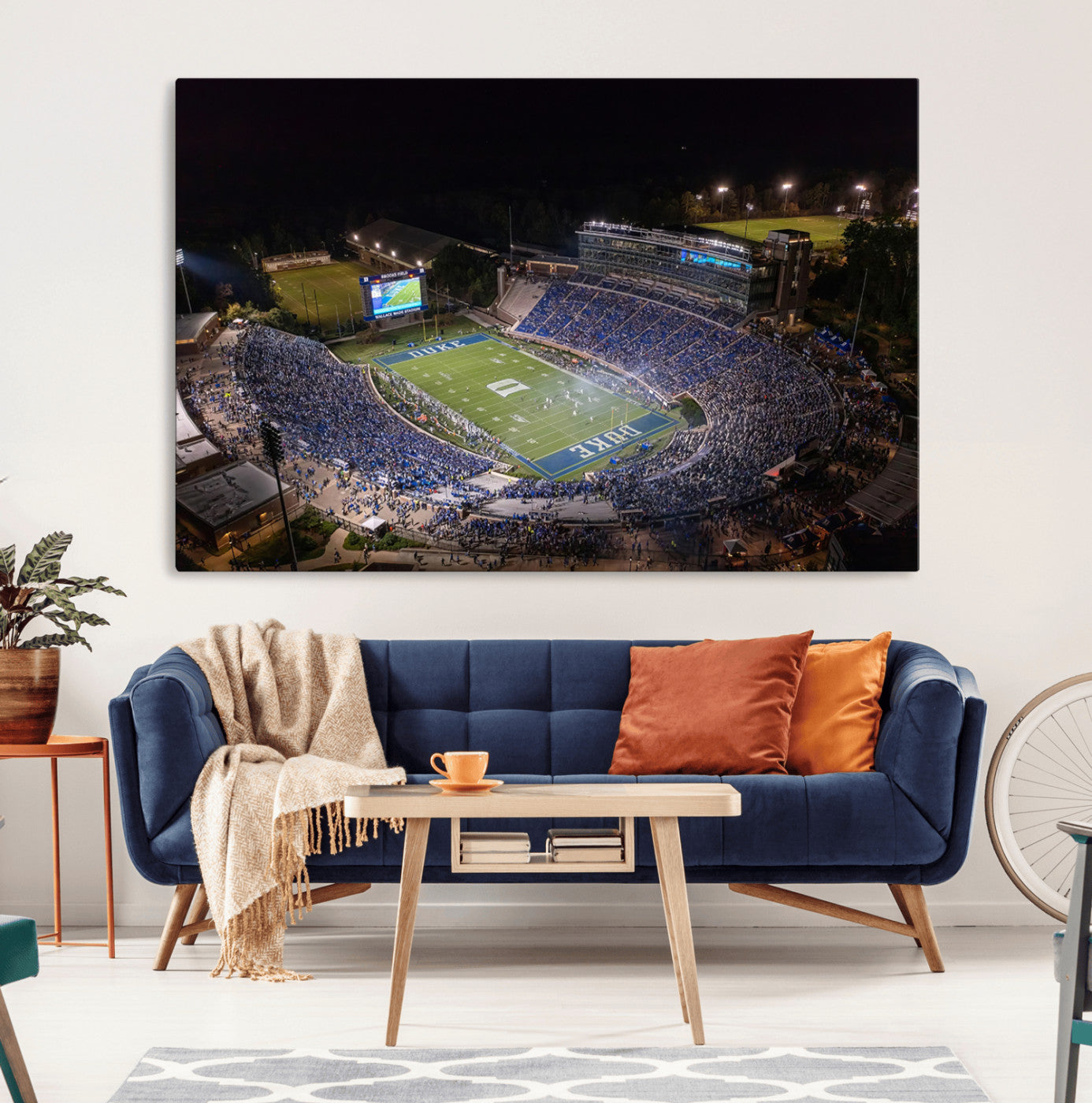MGV-CV-36X24 - Duke University Blue Devils Football Print Canvas - Durham Wallace Wade Stadium Wall Art Canvas