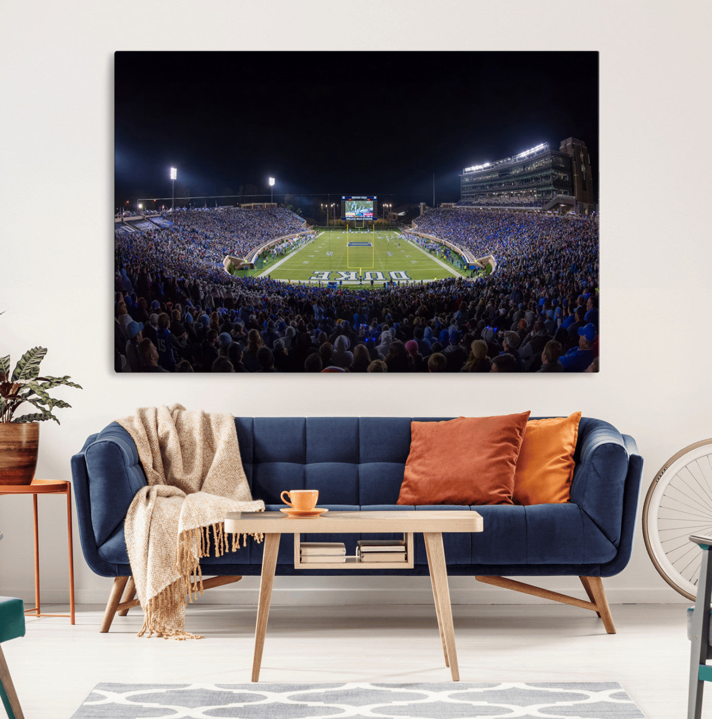 21070-MGV-CV-36X24-Duke University Blue Devils Football Team Print - Durham Wallace Wade Stadium Wall Art Canvas Print