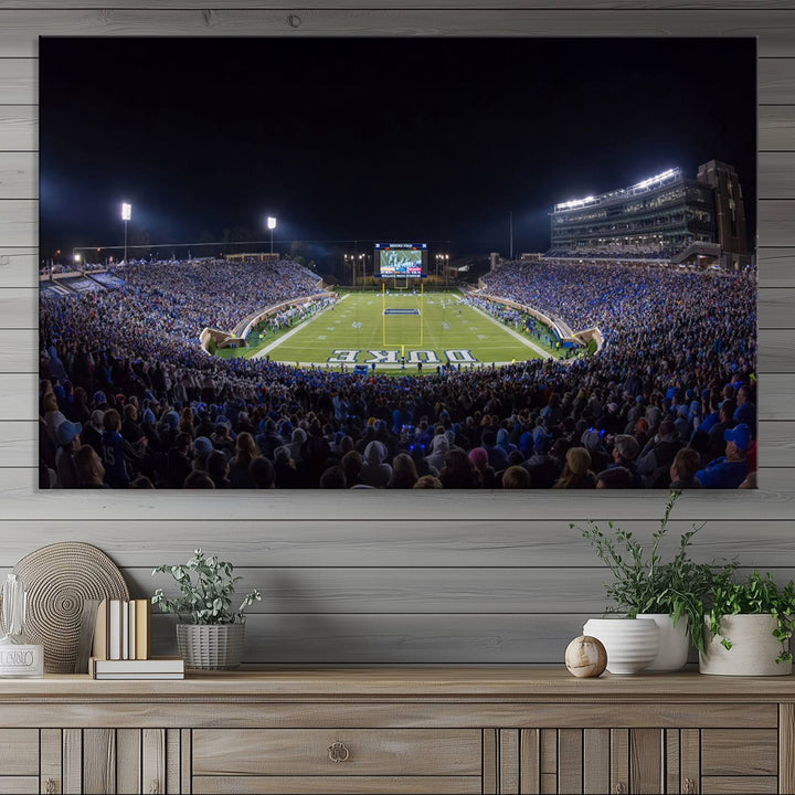 Duke University Blue Devils Football Team Print - Durham Wallace Wade Stadium Wall Art Canvas Print