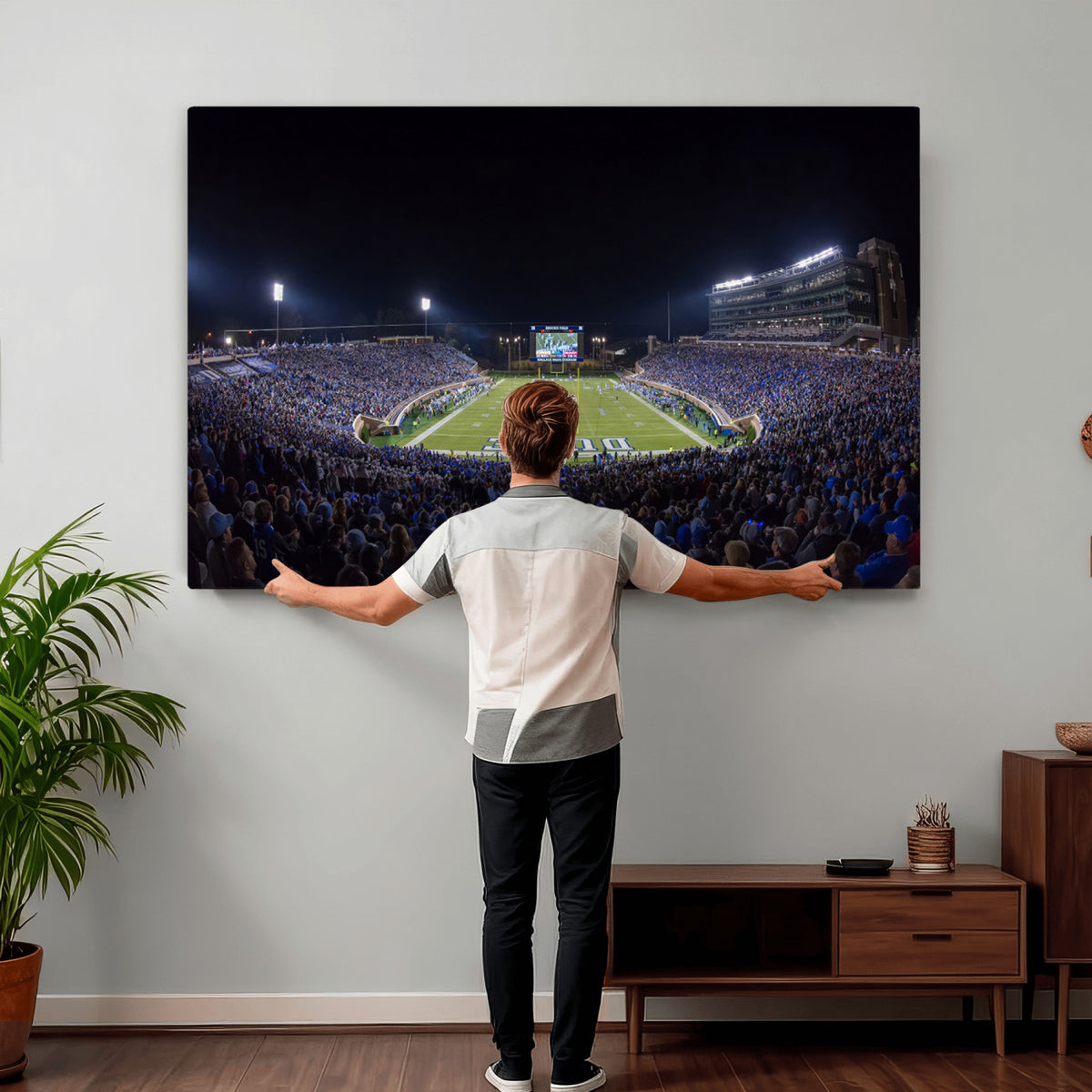 21070-MGV-CV-36X24 - Duke University Blue Devils Football Team Print - Durham Wallace Wade Stadium Wall Art Canvas Print
