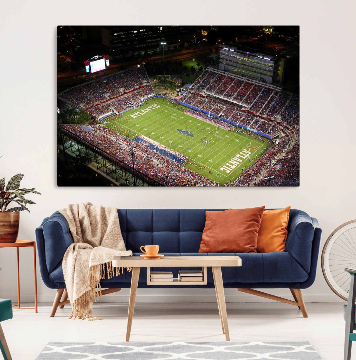 MGV-CV-36X24 - Florida Atlantic University Owls Canvas Print, Football Team Print - Boca Raton FAU Stadium Wall Art