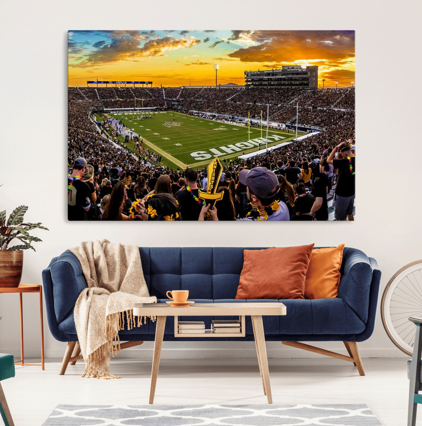 MGV-CV-36X24 - UCF Knights Football Team Print - Orlando FBC Mortgage Stadium, UCF Knights Wall Art Canvas Print