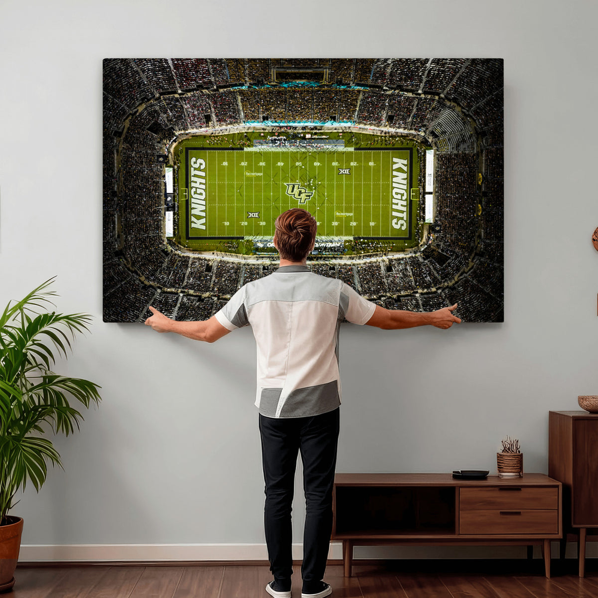 58050-MGV-CV-36X24 - UCF Knights Football Team Print - Orlando FBC Mortgage Stadium Wall Art, UCF Knights Canvas Print