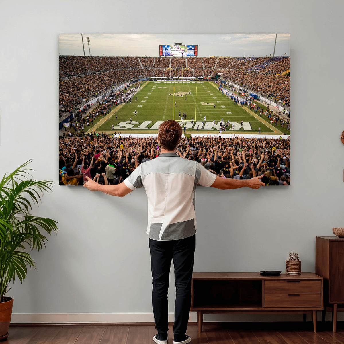 38659-MGV-CV-36X24 - UCF Knights Football Team Print - Orlando FBC Mortgage Stadium Canvas Print