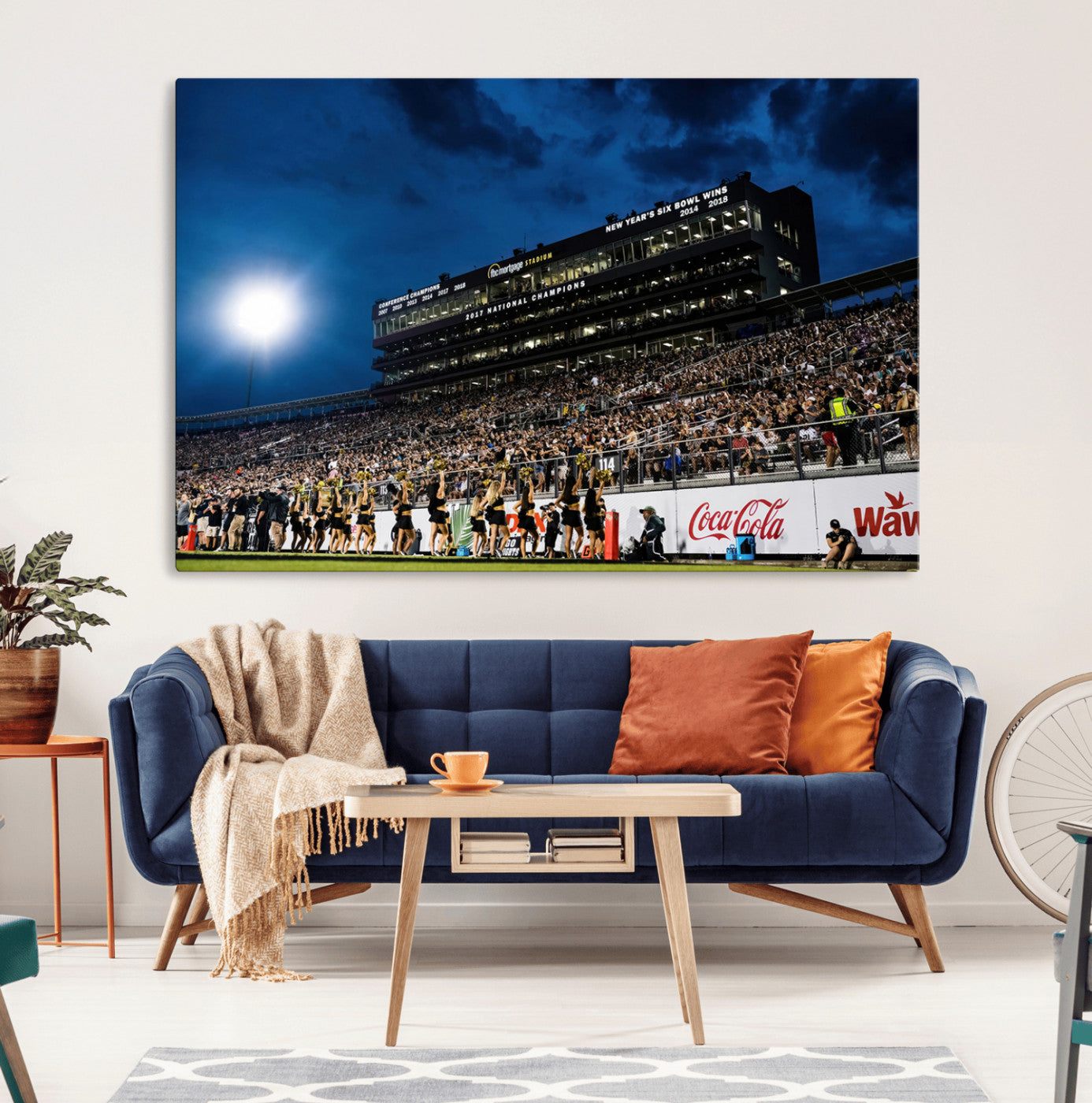 40217-MGV-CV-36X24-UCF Knights Football Team Print - Orlando FBC Mortgage Stadium Wall Art Canvas Print