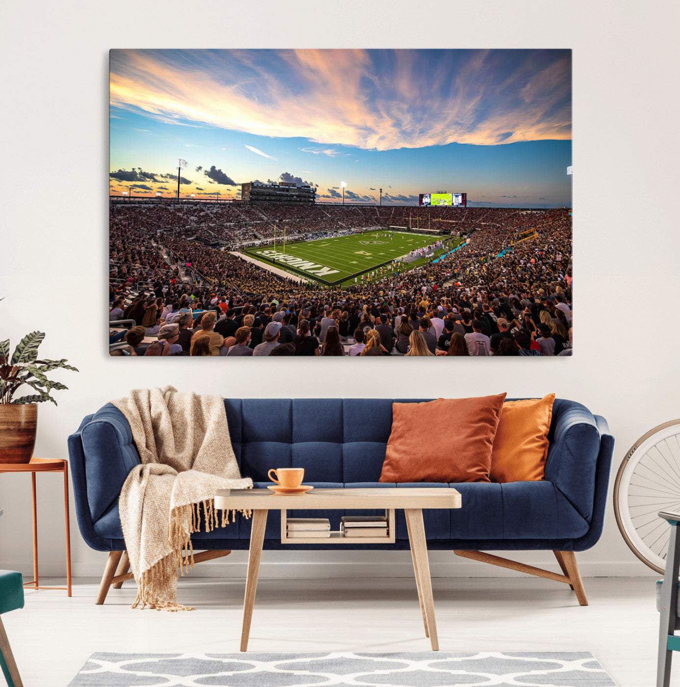 50243-MGV-CV-36X24-UCF Knights Football Team Print - Orlando FBC Mortgage Stadium Wall Art Canvas Print