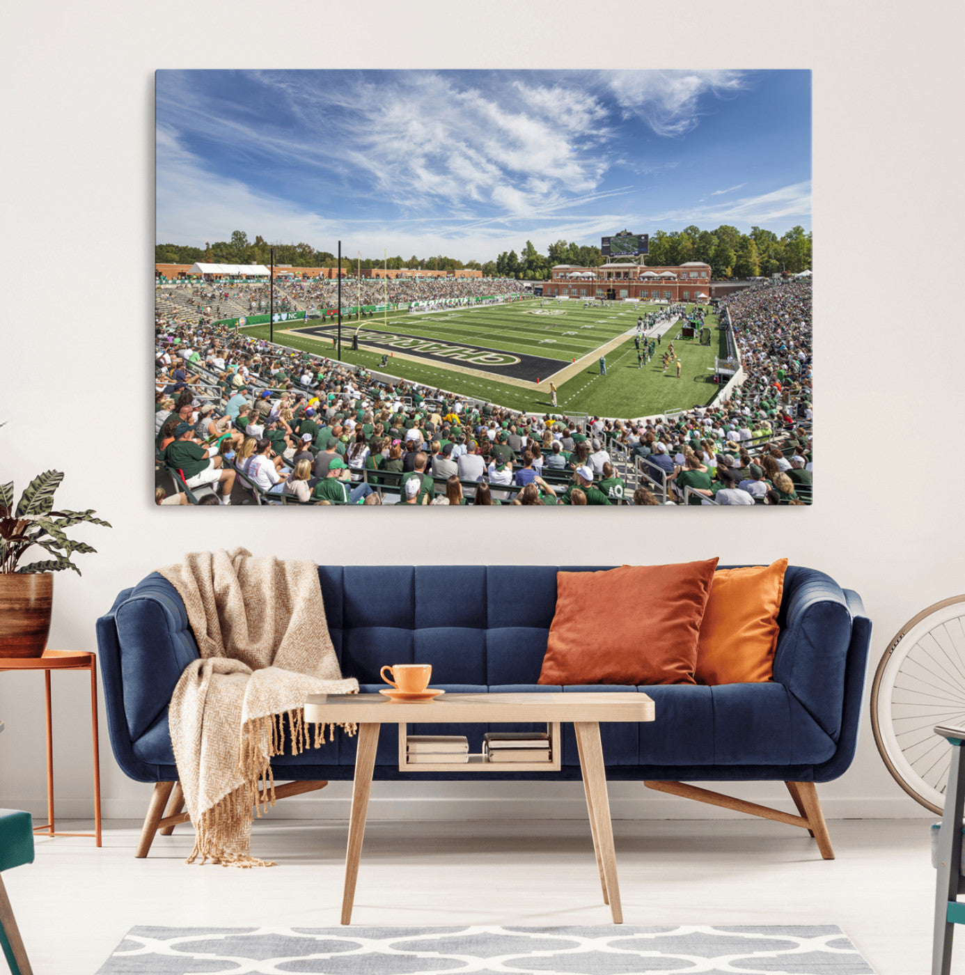 67799-MGV-CV-36X24-University of Charlotte 49ers Football Team Print - Charlotte Jerry Richardson Stadium Canvas Print