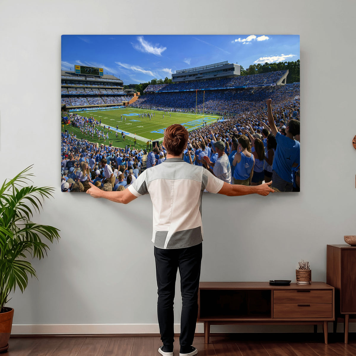 58540-MGV-CV-36X24 - University of North Carolina Tar Heels Team Canvas Print - Chapel Hill Kenan Memorial Stadium Wall