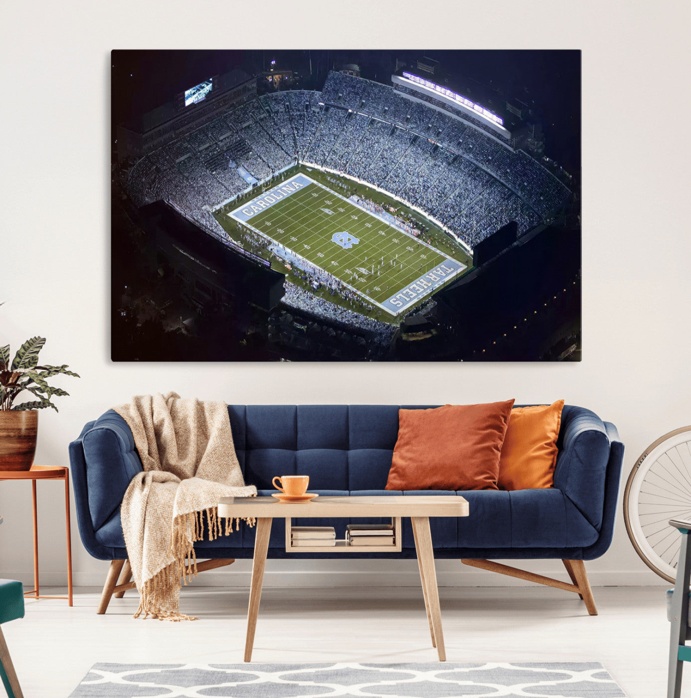 88375-MGV-CV-36X24-University of North Carolina Tar Heels Football Team Print - Chapel Hill Kenan Memorial Stadium