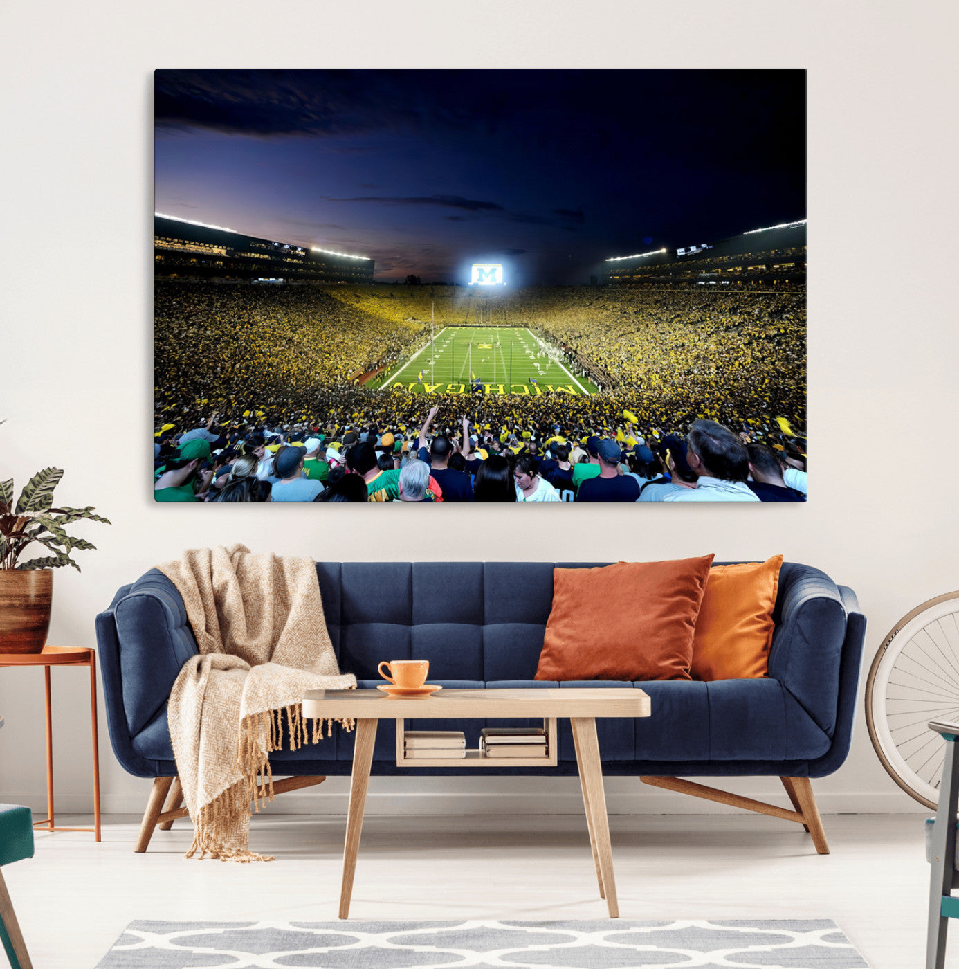 22115-MGV-CV-36X24-University of Michigan Wolverines Football Team Print - Ann Arbor Michigan Stadium Canvas Print