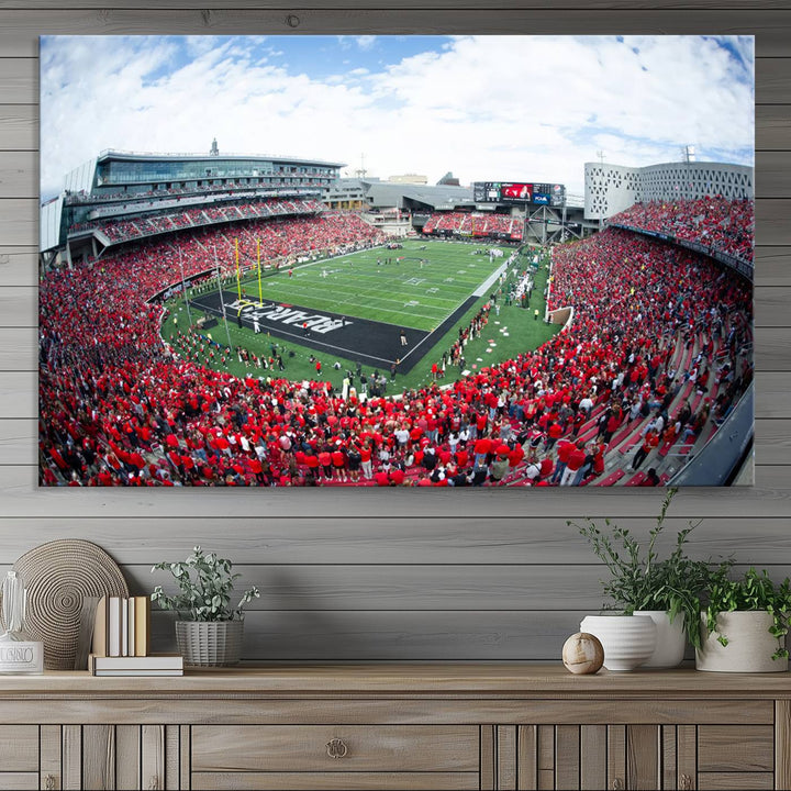 Cincinnati Bearcats Football Team Print - Nippert Stadium Wall Art Canvas Print