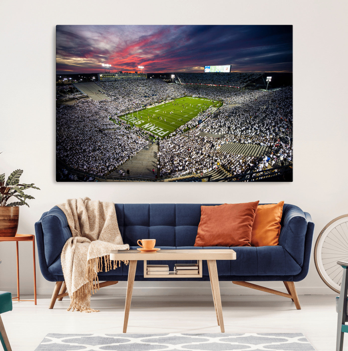 37304-MGV-CV-36X24-Penn State Nittany Lions Football Team Print - University Park Beaver Stadium Art Canvas Print