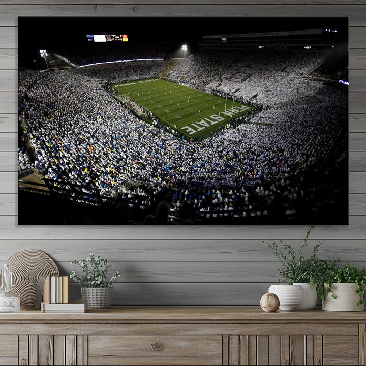 Penn State Nittany Lions Football Team Print - University Park Beaver Stadium Wall Art Canvas Print