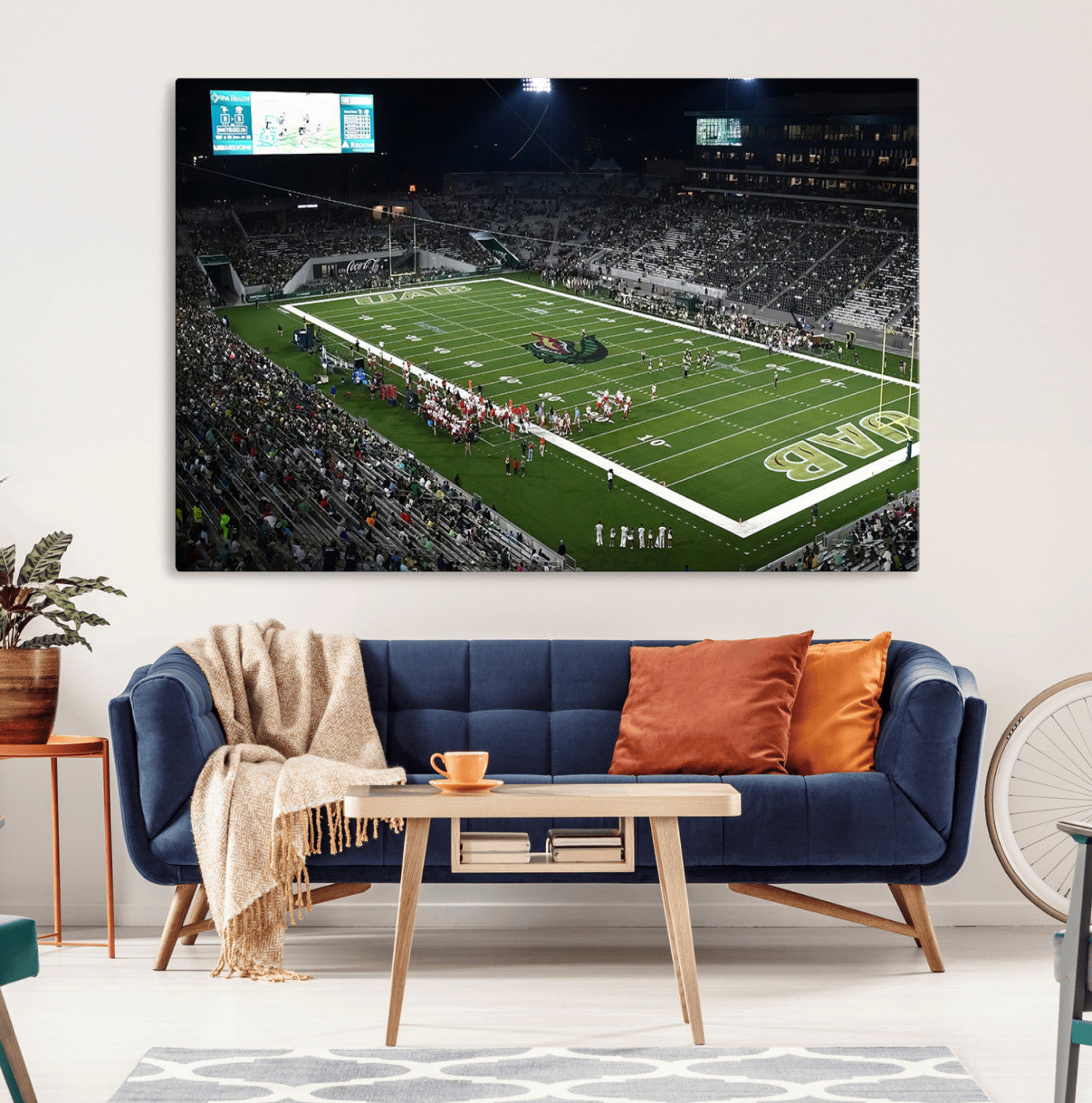 MGV-CV-36X24 - UAB Blazers Football Team Print - Birmingham Protective Stadium Wall Art Canvas Print